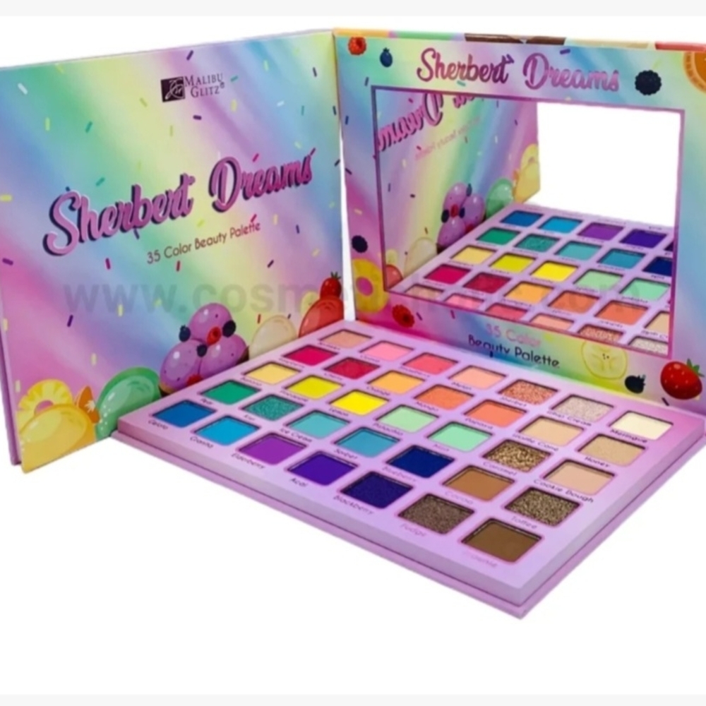 Malibu Glitz Sherbert Dreams Beauty Palette fruit eyeshadow